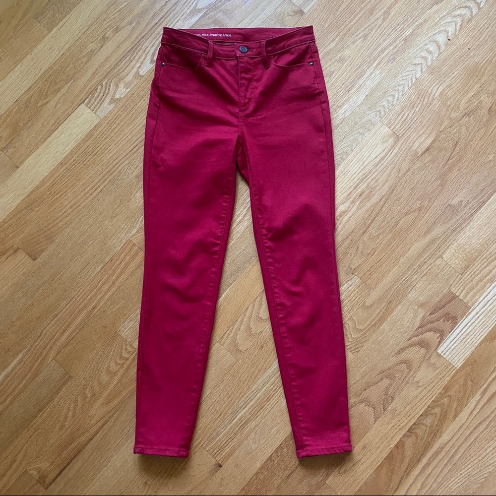 Talbots red flawless five pocket 0p petite jean leggings jeggings skinny slim